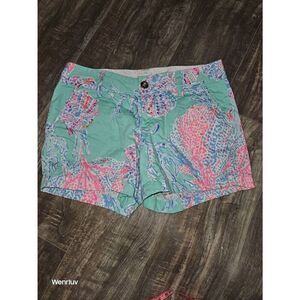 Lilly Pulitzer NWOT  Sea Foam Coral Callahann White Pink Green Blue Shorts